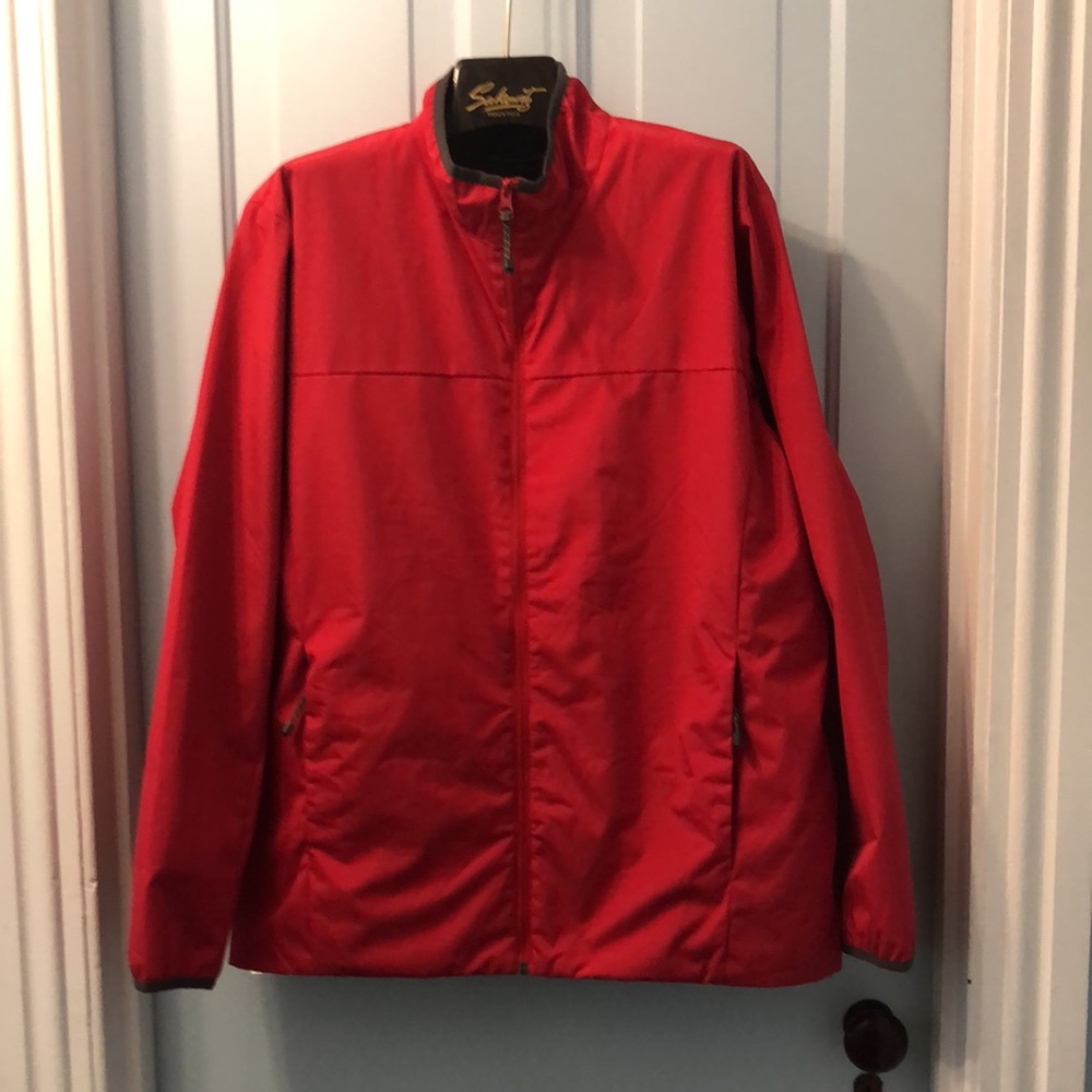 Tri-Mountain lined red rain jacket New Size Large